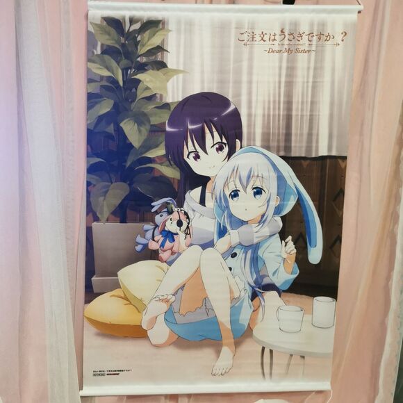 Is the Order a Rabbit Tapestry Cocoa Chino Rize Wall Scroll Anime Cosplay Manga - Picture 1 of 10
